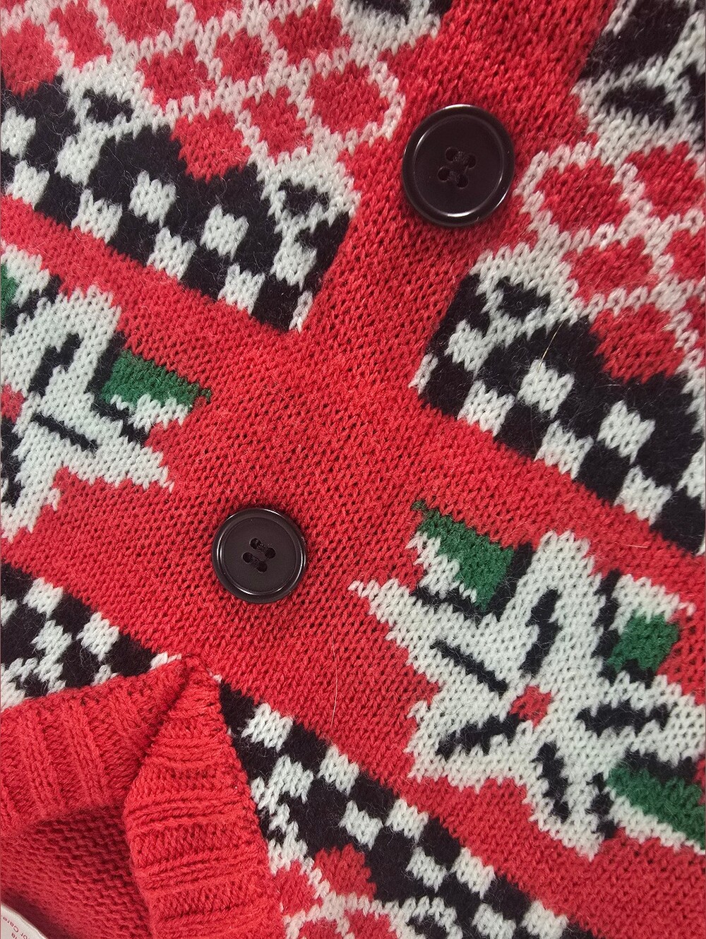 Vintage Christmas Scottie Dog Sweater Vest Womens Medium Red Holiday Cardigan - Picture 2 of 4